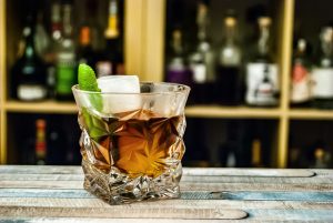 a glass of alcohol