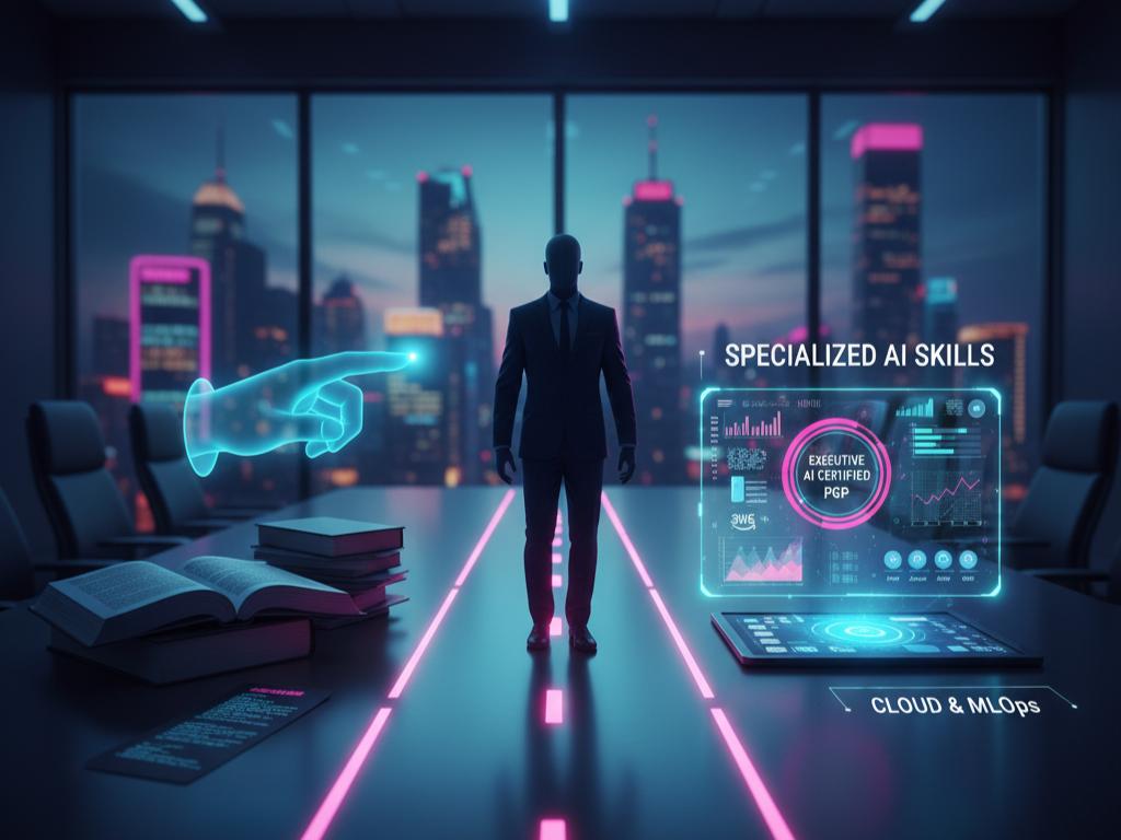 Upskilling roadmap from traditional learning to specialized AI skills for Indian youth and veterans.